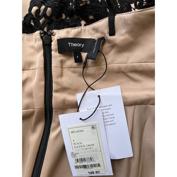 Theory Womens Black Melaena Blush Contrast Crochet Lace Dress Multi sizes $455 - Picture 6 of 12